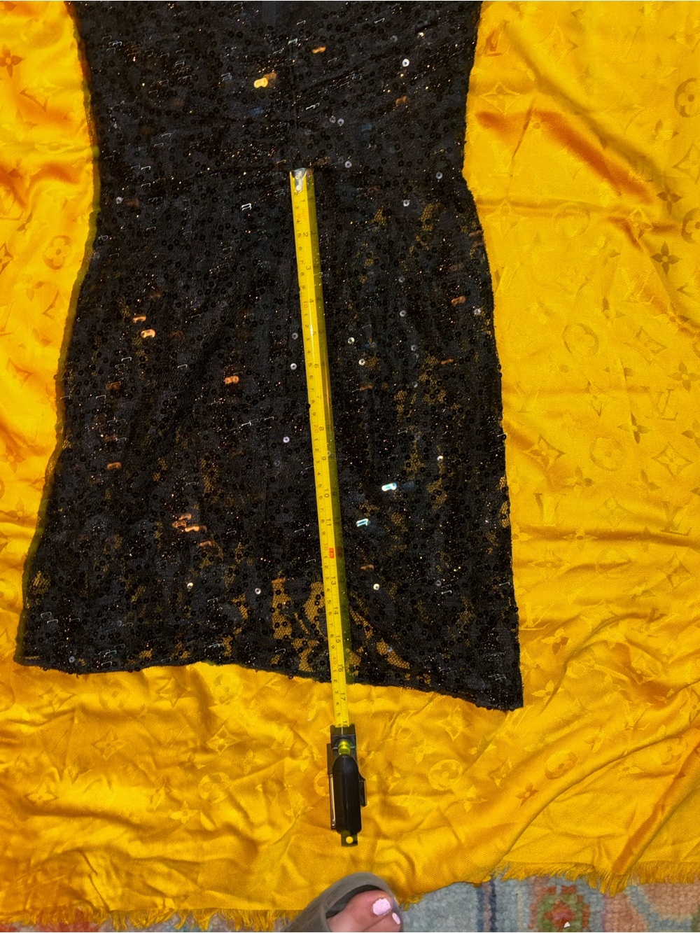 Black Sequin Mini Dress with Sweetheart Neckline - Picture 14 of 16